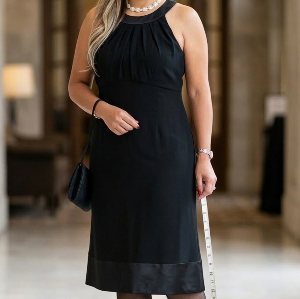 EVA PICONE Satin Trim Cocktail Dress Size 12